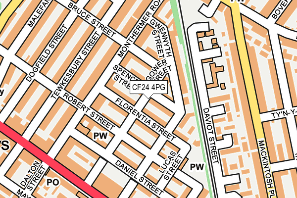 CF24 4PG map - OS OpenMap – Local (Ordnance Survey)