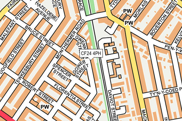 CF24 4PH map - OS OpenMap – Local (Ordnance Survey)