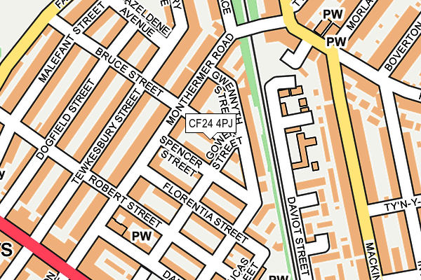 CF24 4PJ map - OS OpenMap – Local (Ordnance Survey)