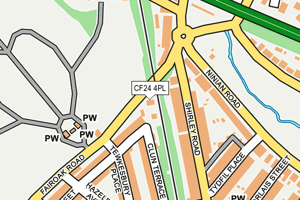 CF24 4PL map - OS OpenMap – Local (Ordnance Survey)