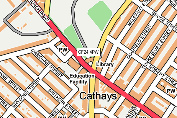 CF24 4PW map - OS OpenMap – Local (Ordnance Survey)