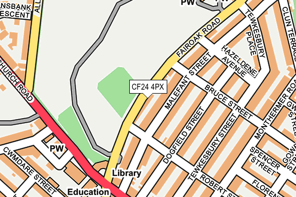 CF24 4PX map - OS OpenMap – Local (Ordnance Survey)