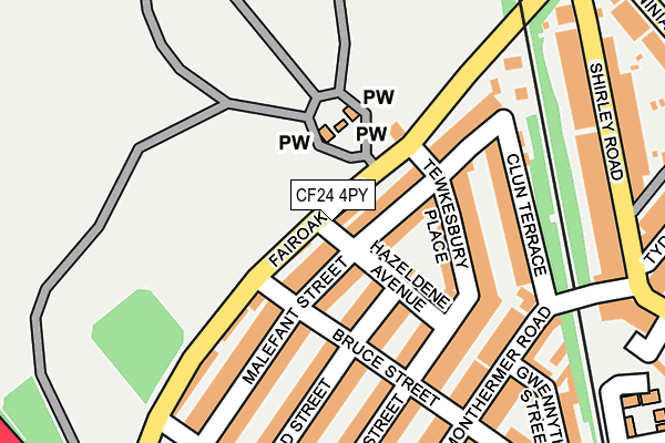 CF24 4PY map - OS OpenMap – Local (Ordnance Survey)