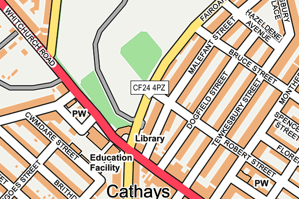 CF24 4PZ map - OS OpenMap – Local (Ordnance Survey)