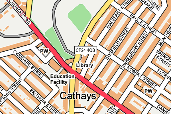 CF24 4QB map - OS OpenMap – Local (Ordnance Survey)