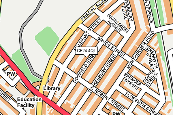 CF24 4QL map - OS OpenMap – Local (Ordnance Survey)