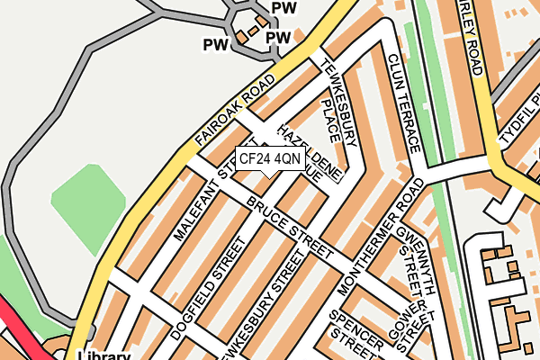 CF24 4QN map - OS OpenMap – Local (Ordnance Survey)