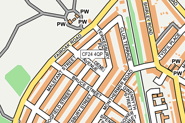 CF24 4QP map - OS OpenMap – Local (Ordnance Survey)