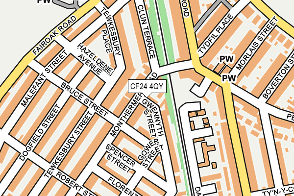 CF24 4QY map - OS OpenMap – Local (Ordnance Survey)