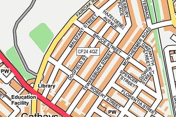 CF24 4QZ map - OS OpenMap – Local (Ordnance Survey)