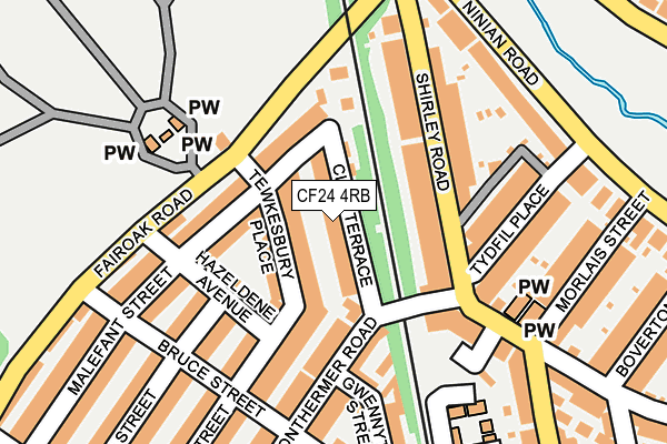 CF24 4RB map - OS OpenMap – Local (Ordnance Survey)