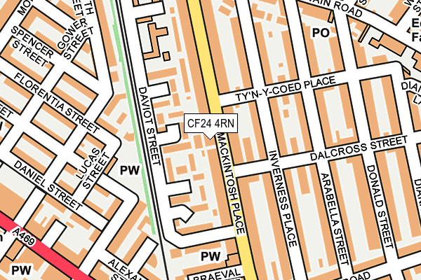 CF24 4RN map - OS OpenMap – Local (Ordnance Survey)