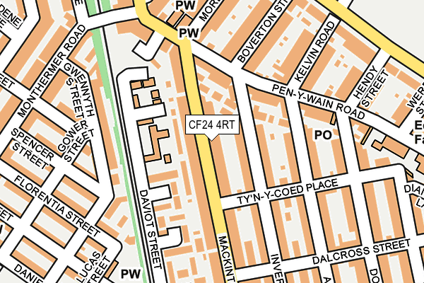 CF24 4RT map - OS OpenMap – Local (Ordnance Survey)
