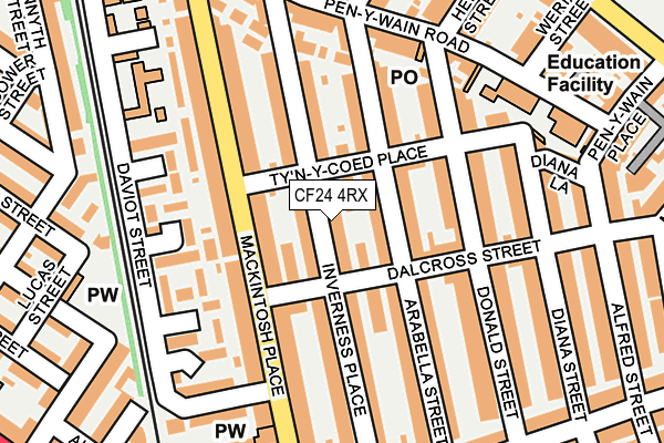 CF24 4RX map - OS OpenMap – Local (Ordnance Survey)