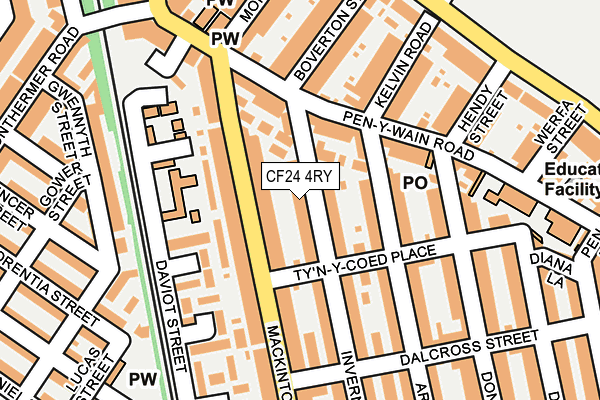 CF24 4RY map - OS OpenMap – Local (Ordnance Survey)