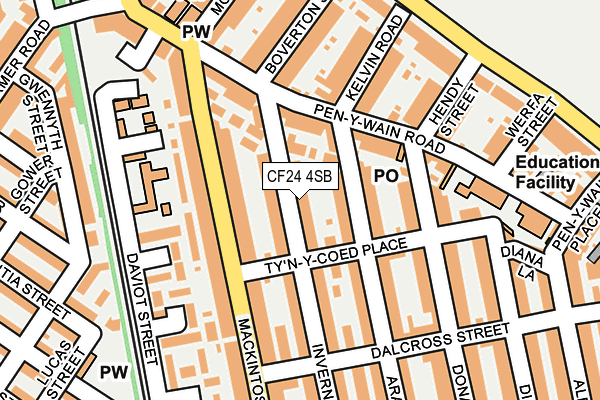 CF24 4SB map - OS OpenMap – Local (Ordnance Survey)