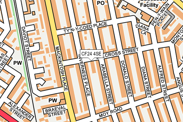 CF24 4SE map - OS OpenMap – Local (Ordnance Survey)