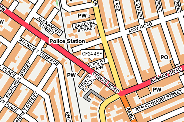 CF24 4SF map - OS OpenMap – Local (Ordnance Survey)