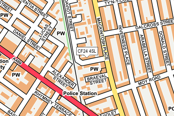 CF24 4SL map - OS OpenMap – Local (Ordnance Survey)