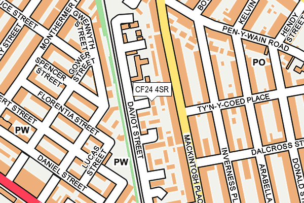 CF24 4SR map - OS OpenMap – Local (Ordnance Survey)