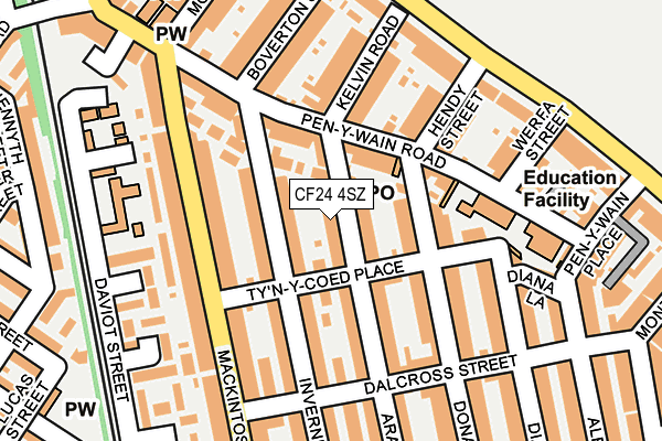 CF24 4SZ map - OS OpenMap – Local (Ordnance Survey)