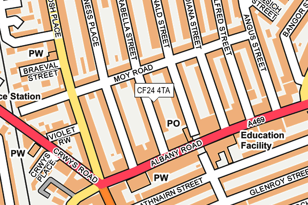 CF24 4TA map - OS OpenMap – Local (Ordnance Survey)