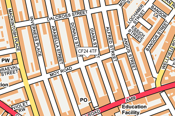 CF24 4TF map - OS OpenMap – Local (Ordnance Survey)