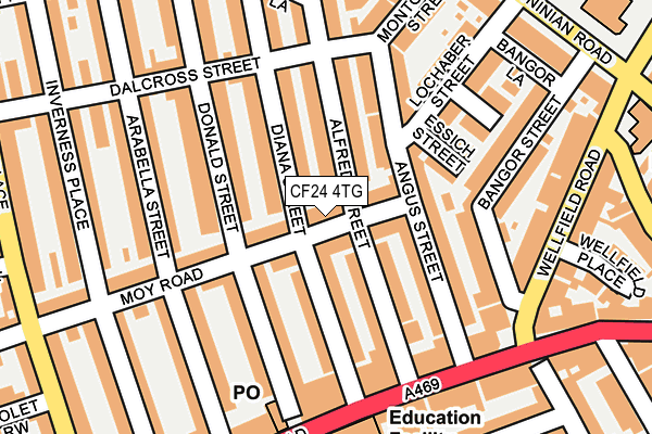 CF24 4TG map - OS OpenMap – Local (Ordnance Survey)