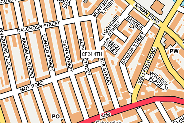 CF24 4TH map - OS OpenMap – Local (Ordnance Survey)