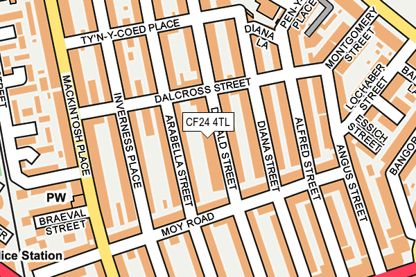 CF24 4TL map - OS OpenMap – Local (Ordnance Survey)