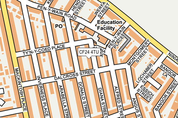 CF24 4TU map - OS OpenMap – Local (Ordnance Survey)