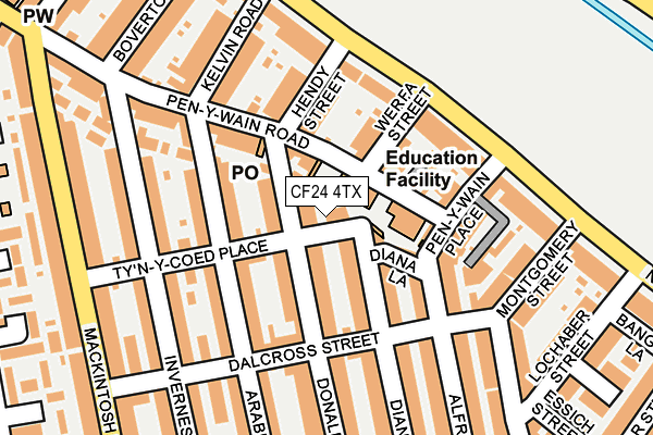 CF24 4TX map - OS OpenMap – Local (Ordnance Survey)