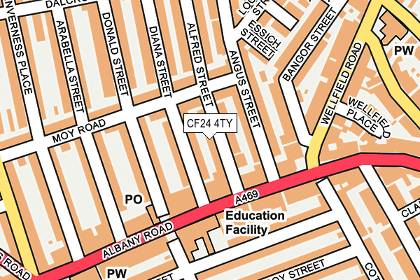 CF24 4TY map - OS OpenMap – Local (Ordnance Survey)