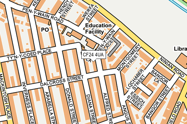 CF24 4UA map - OS OpenMap – Local (Ordnance Survey)