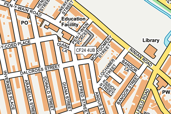 CF24 4UB map - OS OpenMap – Local (Ordnance Survey)