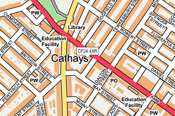 CF24 4XR map - OS OpenMap – Local (Ordnance Survey)