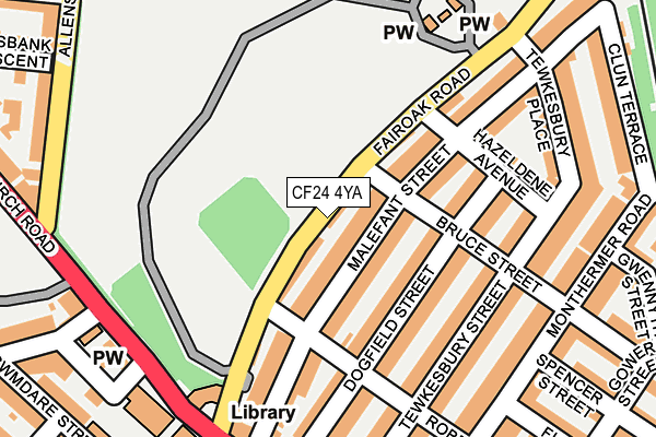 CF24 4YA map - OS OpenMap – Local (Ordnance Survey)