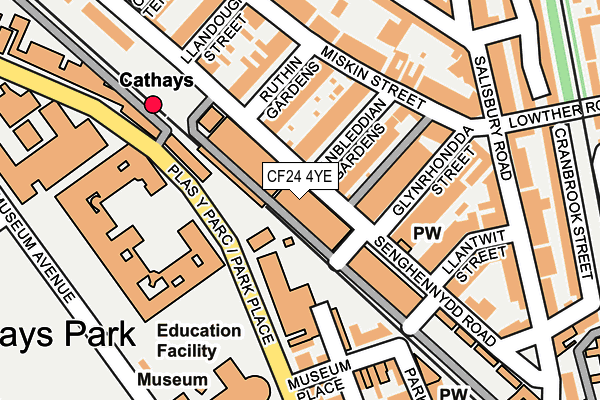 CF24 4YE map - OS OpenMap – Local (Ordnance Survey)