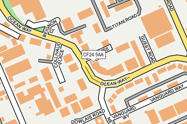CF24 5AA map - OS OpenMap – Local (Ordnance Survey)