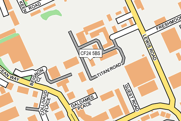 CF24 5BS map - OS OpenMap – Local (Ordnance Survey)
