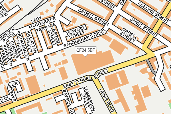 CF24 5EF map - OS OpenMap – Local (Ordnance Survey)