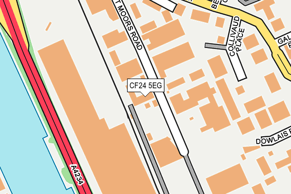 CF24 5EG map - OS OpenMap – Local (Ordnance Survey)