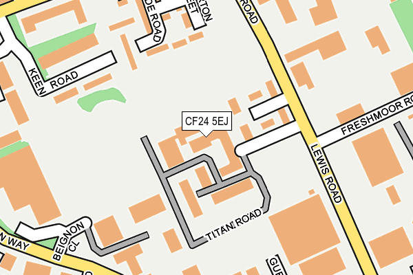 CF24 5EJ map - OS OpenMap – Local (Ordnance Survey)