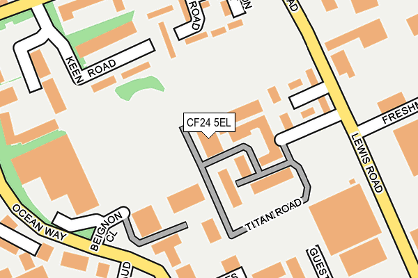 CF24 5EL map - OS OpenMap – Local (Ordnance Survey)