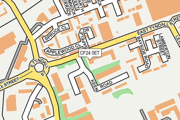 CF24 5ET map - OS OpenMap – Local (Ordnance Survey)