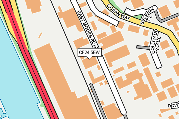 CF24 5EW map - OS OpenMap – Local (Ordnance Survey)