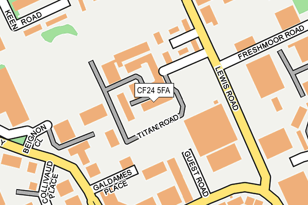 CF24 5FA map - OS OpenMap – Local (Ordnance Survey)