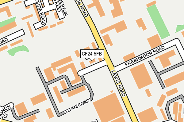 CF24 5FB map - OS OpenMap – Local (Ordnance Survey)