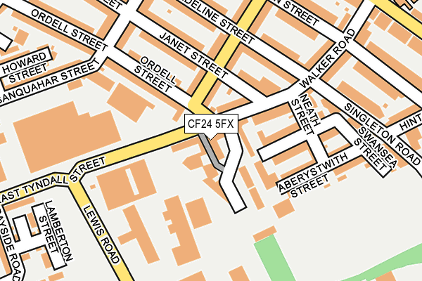 CF24 5FX map - OS OpenMap – Local (Ordnance Survey)