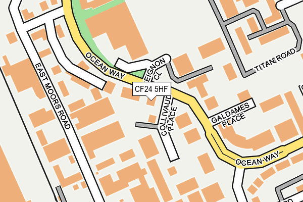 CF24 5HF map - OS OpenMap – Local (Ordnance Survey)